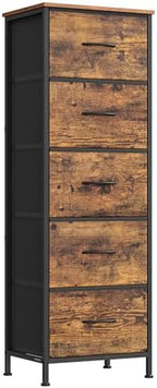 SONGMICS Dresser for Bedroom, Tall Dresser with 5 Fabric Drawers by SONGMICSbySONGMICSHOME