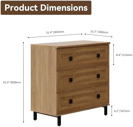 FENSULN Modern Drawer Dresser for Bedroom with 6 Drawers, 2 in 1 Chest of Drawers with Organizer Storage for Bed Room,Livingroom Hallway Oak - Image 2