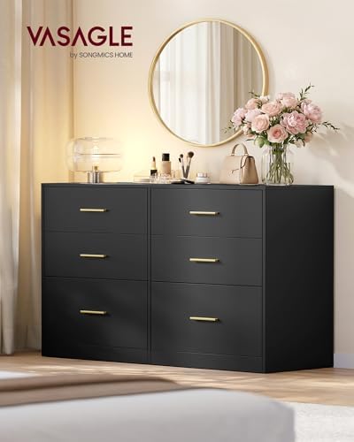 VASAGLE 6-Drawer Dresser, Chest of Drawers, 46.9 x 15.8 x 30.7 Inches - Image 2