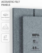 Fluxynara 48" x 36" Large Felt Bulletin Board, Blue Gray - Image 5
