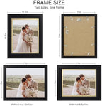 Hongkee 10x13 Picture Frame Set of 4, Made of Real Glass and Black Frame, 10 by 13 Photo for Wall or Tabletop - Display Picture 8.5x11 with Mat or 10x13 Without Mat - Image 2
