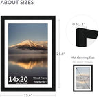 14x20 Poster Frame, Black Wood Frame with 12x18 Mat, 3 Pack - Image 2
