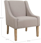 Homepop Home Decor | Upholstered Classic Swoop Arm Accent Chair | Accent Chairs - Image 3