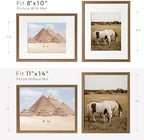 11x14 Picture Frame, 11 x 14 Solid Oak Photo Frame with Mat to 8x10 - Image 3