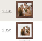 puthiac 4x4 Solid Oak Wood Picture Frame, Walnut, 1 Pack - Image 4