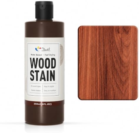 DWIL Water Based Wood Stain - Multiple Finishes, Fast Drying, Indoor and Outdoor Furniture, Wood Paneling, Cabinets and More, Low Odor ＆ Non-Toxic (8.5oz Teak) by DWILPAINT
