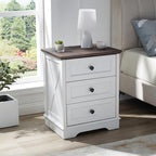 Farmhouse 3 Drawers Dresser for Bedroom,White Dresser with Charging Station - Image 3