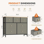 Sweetcrispy 7 Drawer Dresser for Bedroom Storage with Fabric Bin, Ink Green - Image 3