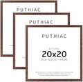 puthiac 20x20 Solid Oak Wood Picture Frames, Walnut, 3 Pack by PUTHIAC