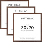 puthiac 20x20 Solid Oak Wood Picture Frames, Walnut, 3 Pack by PUTHIAC