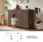 Amada Modern 6 Drawer Dresser, Fluted Wood Chest of Drawers, Walnut - Image 6