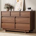7 Drawer Walnut Dresser for Bedroom, 51.5" Wide Mid Century Modern Dresser by SINROM