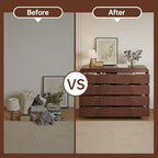FURSUN Fluted 8 Drawers Dresser for Bedroom, 55" Wide Wooden Dresser with Metal Handle, Curved Profile Design, Modern Storage Organizer for Bedroom, Living Room, Hallway, Dark Walnut - Image 5