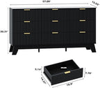 HUANLEGO Fluted Dresser for Bedroom with 9 Drawers, Black - Image 2