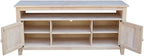 Entertainment TV Stand with 2 Doors Unfinished Solid Parawood 57"W x 18"D x 26"H - Image 6