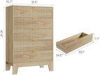 Garvee 5 Drawer Dresser for Bedroom, 47" Tall Fluted Chest of Drawers, Oak - Image 2