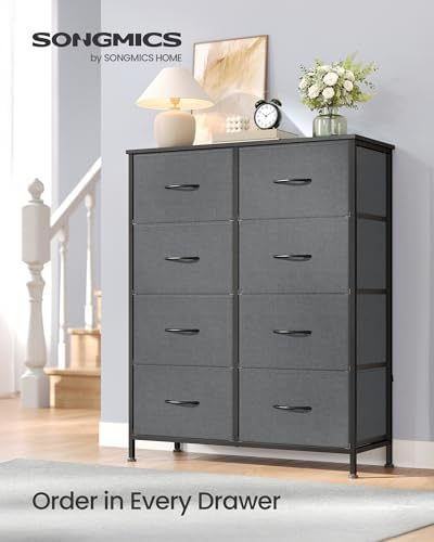 SONGMICS Dresser for Bedroom, Tall Dresser with 8 Fabric Drawers - Image 3