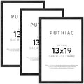 puthiac 13x19 Solid Oak Wood Picture Frames, Black, 3 Pack by PUTHIAC