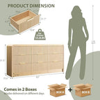 Decofy Fluted 9 Drawers Dresser, 63'' Wide Chest of Drawers for Bedroom - Image 2