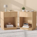 Fluted Nightstands Set of 2, Mid Century Bedside End Side Table by Zeibospri