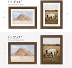 5x7 Picture Frame, Solid Oak Wood 5 x 7 Photo Frame with Mat to 4x6 - Image 3