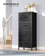 SONGMICS Dresser for Bedroom, Tall Dresser with 4 Fabric Drawers - Image 3