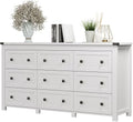 Xixini 59.1" Wide 9-Drawer Farmhouse Dresser for Bedroom, White by Xixini