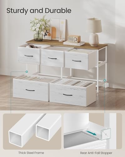 SONGMICS Dresser for Bedroom, Wide Dresser with 5 Fabric Drawers - Image 6