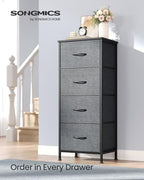 SONGMICS Dresser for Bedroom, Tall Dresser with 4 Fabric Drawers - Image 3