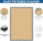 Hongkee 12x18 Picture Frame Set of 4, 12 x 18 Grey Wood Style(Mat 8.5x11) - Image 5