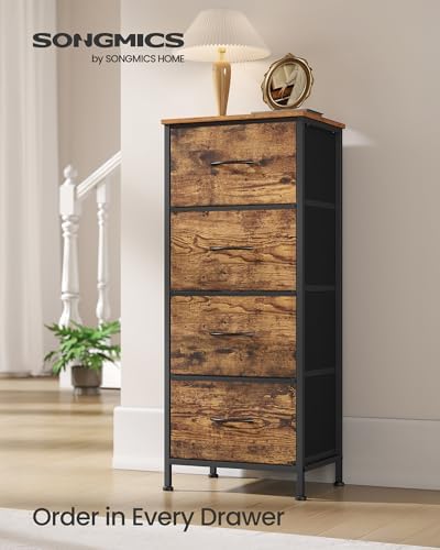 SONGMICS Dresser for Bedroom, Tall Dresser with 4 Fabric Drawers - Image 3