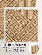 Fluxynara 6-Pack Felt Bulletin Board,Natural Oak Diamond Chevron-1 - Image 3