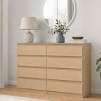 8 Drawer Dresser for Bedroom,Modern Deep Drawer Dresser with No-Handle Design,Storage Wood Chest of Drawer,Storage Organizer Furniture for Closet,Hallway - Image 6