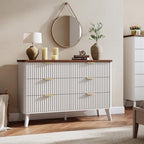 GarveeHome Fluted Dresser for Bedroom with 6 Deep Drawers, White - Image 3
