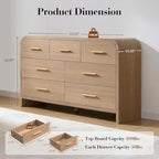 Curved Drawer Dresser for Bedroom with 7 Drawers, 54'' Wide Chest of Drawer - Image 2