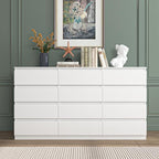 Vibe & Dine 12 Drawer Dresser, 59.1" Large Dresser for Bedroom Free Handle, Modern Wooden Chest of Drawers with Wide Storage for Living Room, White - Image 2