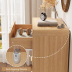 Decofy 48" H Fluted 5-Drawer Dresser for Bedroom, Natural Oak - Image 4