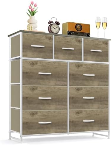9-Drawer Dresser for Bedroom, Anti-Tip Tall Storage Organizer by SageNest