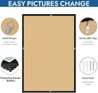 Hongkee 24x36 Poster Frame Set of 4, 24 x 36 Black Wood Style(Mat 20x30) - Image 5