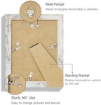 Hongkee 6x8 Picture Frame Set of 4, Made of Real Glass and Distressed White Frame - Display Picture 4x6 with Mat or 6x8 Without Mat, 6 by 8 Photo for Wall or Tabletop - Image 5