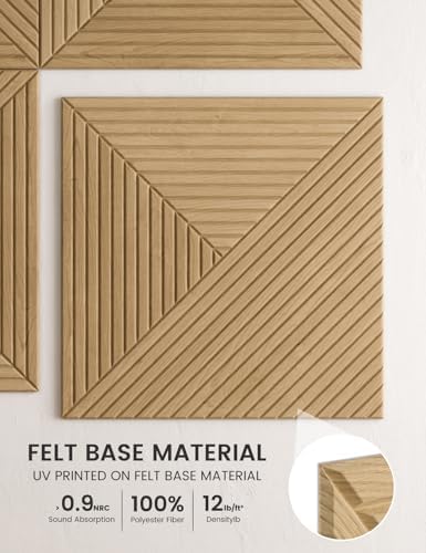 Fluxynara 6-Pack Large Felt Bulletin Board, Natural Oak Facet - Image 3