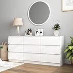 Vibe & Dine White Dresser 9 Drawer, Modern Long Dresser for Bedroom, Wood Chest of Drawers with Wide Storage for Living Room - Image 4
