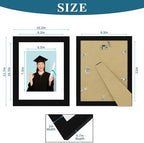 Hongkee 8.5 x 11 Picture Frame Set of 4, Made of Real Glass and Black Certificate & Diploma Frame, 8.5 by 11 Photo for Wall or Tabletop - Display Picture 6x8 with Mat or 8.5x11 Without Mat - Image 2