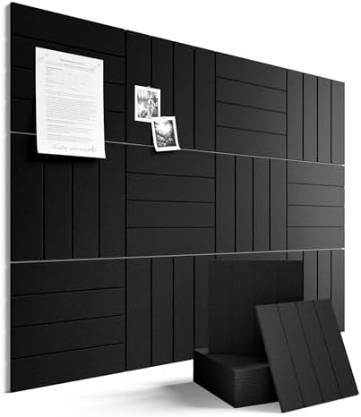 Fluxynara 48" x 36" Large Felt Bulletin Board, Black by FLUXYNARA