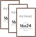puthiac 16x24 Solid Oak Wood Picture Frames, Walnut, 3 Pack by PUTHIAC