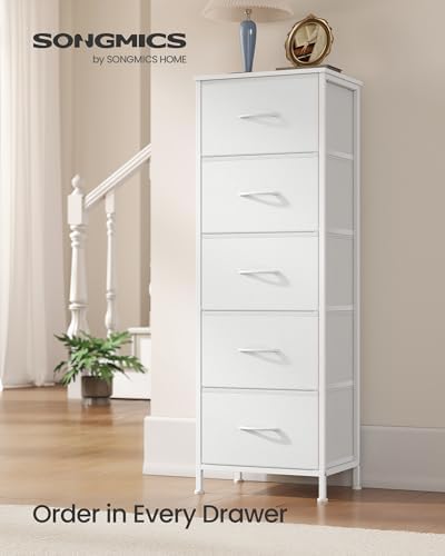 SONGMICS Dresser for Bedroom, Tall Dresser with 5 Fabric Drawers - Image 3