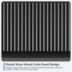 Jocoevol 6 Drawer Fluted Dresser, Modern Chest of Drawers for Bedroom with Hidden Handles, Wood Storage Organizer Cabinet for Living Room & Entryway, Black (15.7" D x 47.3" W x 31.6" H) - Image 5