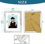 Hongkee 8.5 x 11 Picture Frame Set of 4, Made of Real Glass and Distressed White Certificate & Diploma Frame, 8.5 by 11 Photo for Wall or Tabletop - Display Picture 6x8 with Mat or 8.5x11 Without Mat - Image 3