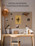 Fluxynara 36" x 24" Large Felt Bulletin Board, Taupe - Image 6