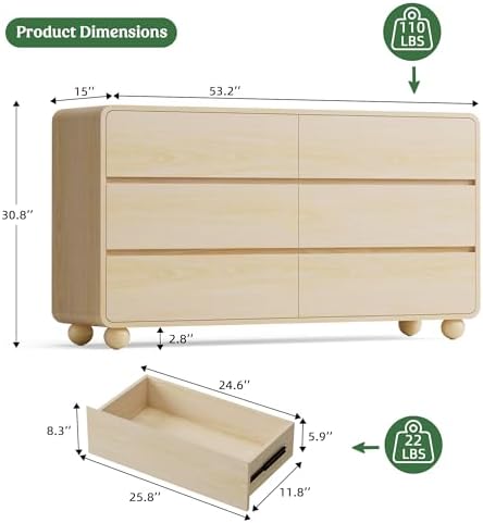 Lulive Dressers and Nightstands Set 3-Piece, Natural - Image 4
